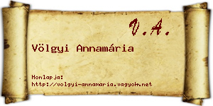 Völgyi Annamária névjegykártya