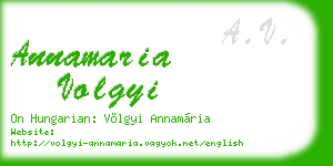 annamaria volgyi business card